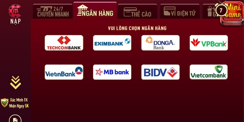 Bạn có thể nạp rút tiền nhanh bằng các thao tác đơn giản